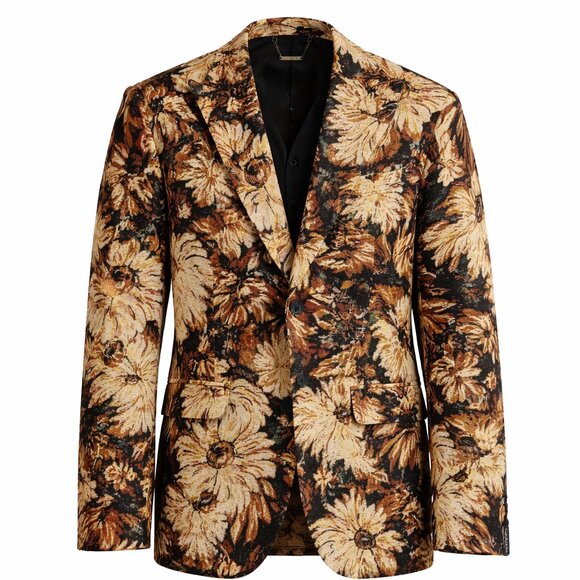 NEW Barabas Autostrada Floral Jacquard Blazer – Black & Gold – NEVER WORN